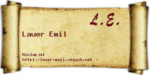 Lauer Emil névjegykártya